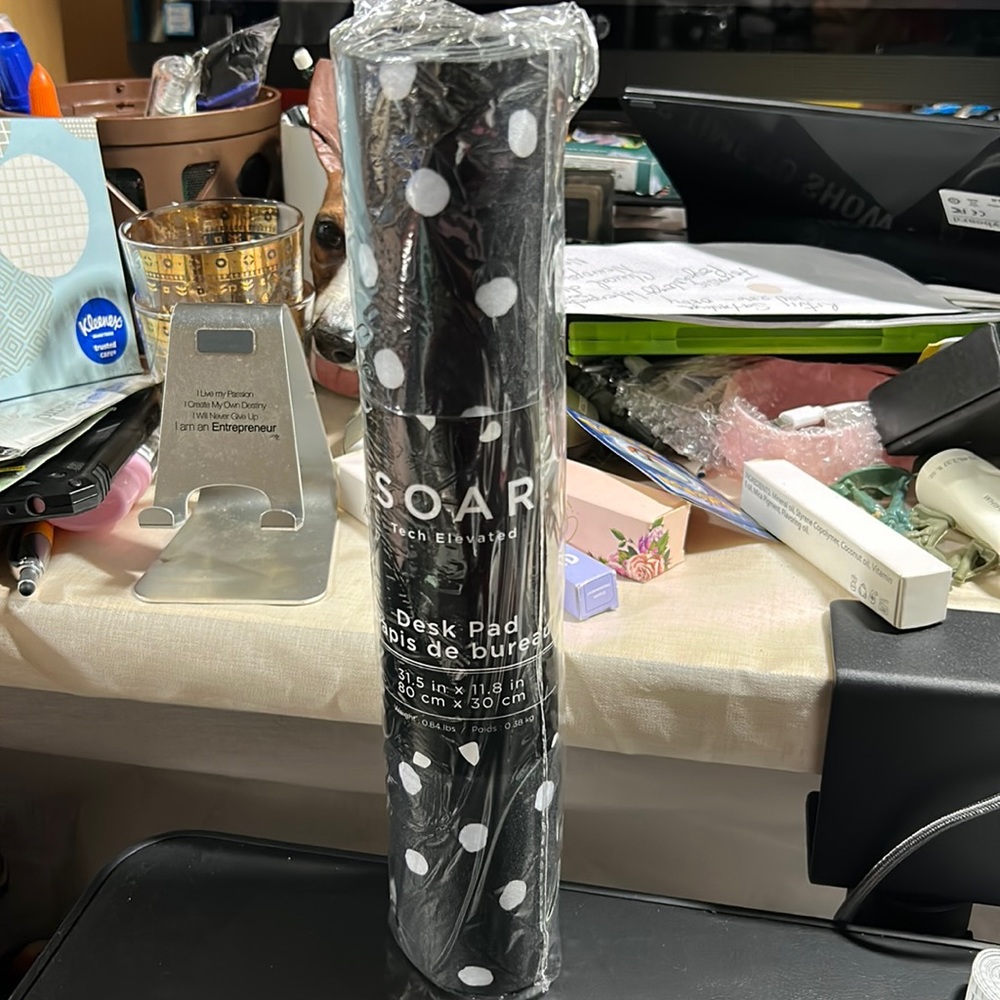 New & Sealed Soar Spaces Polka Dot Desk Pad - 31.5"x11.8"